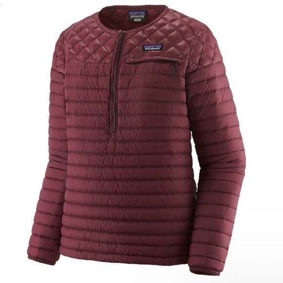 Patagonia AlpLight Down Pullover Zip Jacket Dark Ruby Maroon Puffer Coat NEW XS - Picture 1 of 7